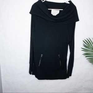 Loft Ann Taylor Black Sweater Cowl Turtleneck